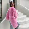 Fox Fur Coat - Elegant Commute Purple
