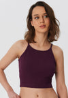 Organic Ribbed Crop Top with Spaghetti Straps: Womens
