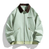 Men’s Contrast Color Washed Polo Collar Jacket