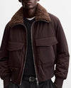 Men's Stand-Up Collar Cotton-Padded Coat – Dark Purple Winter Jacket