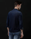 Men's Slim Fit Solid Denim Casual Shirt (AAMAL)