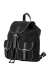 Yumi Black Faux Suede Pocket Rucksack