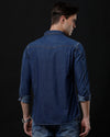 Men's Slim Fit Solid Denim Casual Shirt (AMLET)