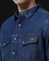 Men's Slim Fit Solid Denim Casual Shirt (AMLET)