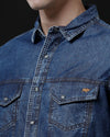 Men's Slim Fit Solid Denim Casual Shirt (AMPTY)