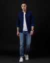 Men's Slim Fit Solid Denim Casual Shirt (ANTIQ)
