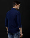 Men's Slim Fit Solid Denim Casual Shirt (ANTIQ)