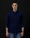Men's Slim Fit Solid Denim Casual Shirt (ANTIQ)