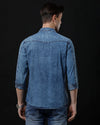 Men's Slim Fit Solid Denim Casual Shirt (APLIT)