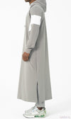 Muslim Men's Two-tone Long Thobe Kamees Unik R24 QL Grey