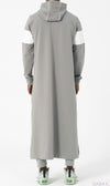 Muslim Men's Two-tone Long Thobe Kamees Unik R24 QL Grey