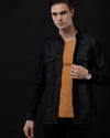 Men's Slim Fit Solid Denim Casual Shirt (DRANS)