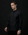 Men's Slim Fit Solid Denim Casual Shirt (DRANS)
