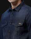 Men's Slim Fit Solid Denim Casual Shirt (DRIVY)