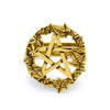Gold Green Witch Pentacle Ring