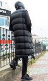 QL Sleeveless Longline Puffer Hooded Gilet Black