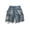 Men’s Denim Shorts - Multi-Pocket Ripped