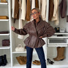 Chic Faux Leather Casual Jacket