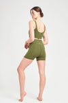 Wrap Biker Shorts - Earth Khaki