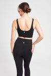Square Neck Sports Bra - Marl Black