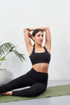 Square Neck Sports Bra - Marl Black
