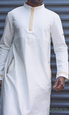 Islamic Men's Long Thobe Eminence QL in Cream and Gold