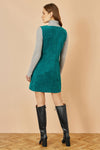 Yumi Teal Cord Button Through Pinafore Dress With Pockets