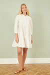 Yumi White Cotton Flower Tunic Dress