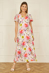 Yumi White Floral Midi Dress
