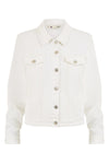 Yumi White Stretch Cotton Denim Jacket