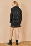 Yumi Black Boucle Sequin Mini Skirt
