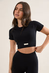 Ribbed Seamless Crop Tee