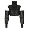 Mechanical Style Off-Shoulder Zipper Cotton Jacket