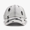 Matching Ripped Letter Print Embroidery Cap – Adjustable Cotton Dome Hat
