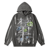 Fashion Letter Printed Graffiti Streetwear Hoodie with Bold Typography