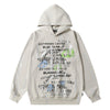 Fashion Letter Printed Graffiti Streetwear Hoodie with Bold Typography