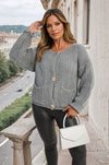 Chunky Cable Button Knit Cardigan