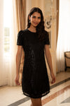Mela Black Dripping Sequin Tunic Dress