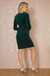 Mela Green Velvet Fitted Long Sleeve Mini Dress