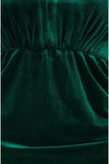 Mela Green Velvet Fitted Long Sleeve Mini Dress