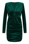 Mela Green Velvet Fitted Long Sleeve Mini Dress