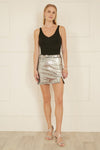Mela Silver Sequin Mini Skirt