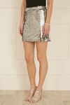 Mela Silver Sequin Mini Skirt