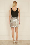 Mela Silver Sequin Mini Skirt