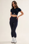Ribbed Seamless Crop Tee