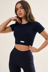 Ribbed Seamless Crop Tee