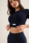 Ribbed Seamless Crop Tee