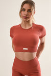 Ribbed Seamless Crop Tee