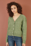 Yumi Green Twist Knit Button Up Cardigan