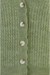 Yumi Green Twist Knit Button Up Cardigan